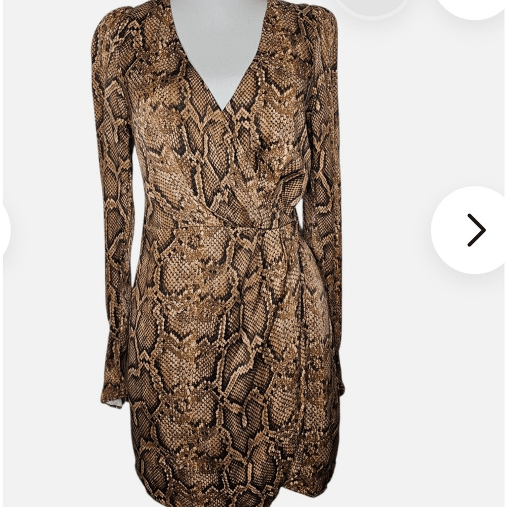 NEW! ZARA Python Print Wrap Dress
